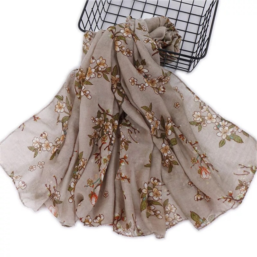 Light Thin Floral Scarf